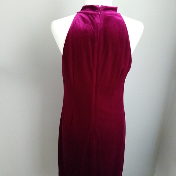 VINCE CAMUTO PINK FUCHSIA VELOUR STRETCH SLEEVELESS COCKTAIL DRESS SIZE 10 - Picture 10 of 13